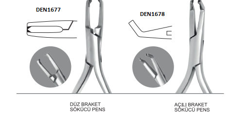 ORTODONTİ DÜZ BRAKET SÖKÜCÜ PENS 