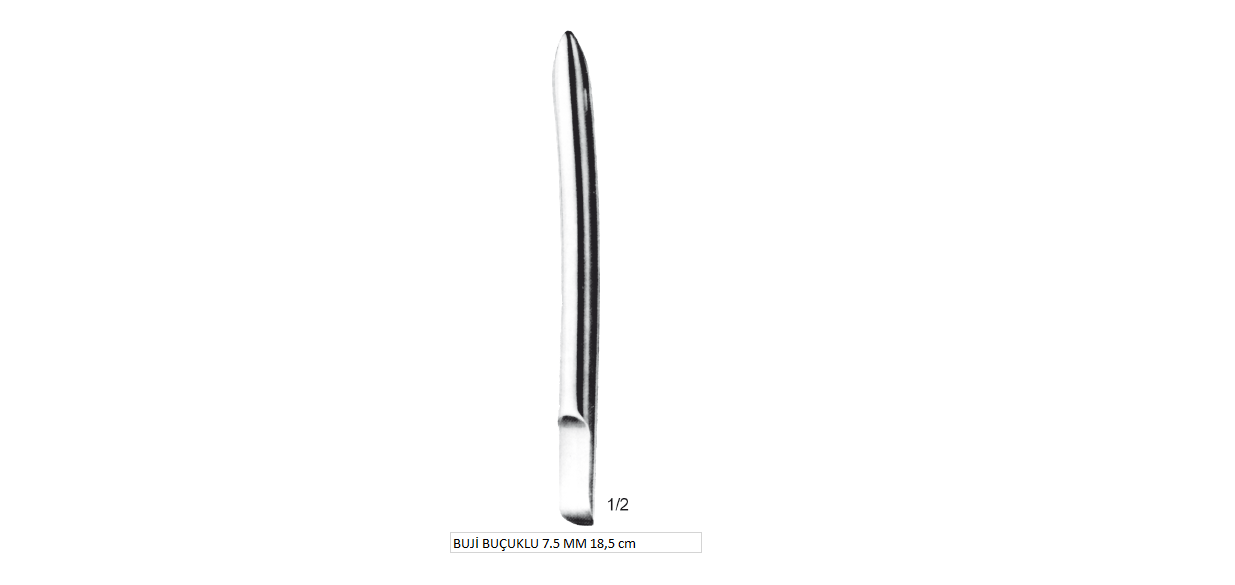 UTERİNE DİLATORS BUJİ BUÇUKLU 7.5 MM 18,5 cm